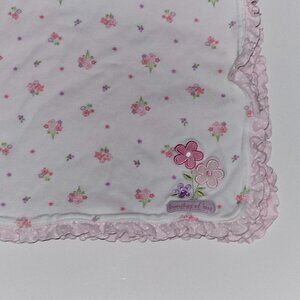 Carter's Just One Year Baby Blanket Bunches of Love Pink Flower Ruffle Polka Dot